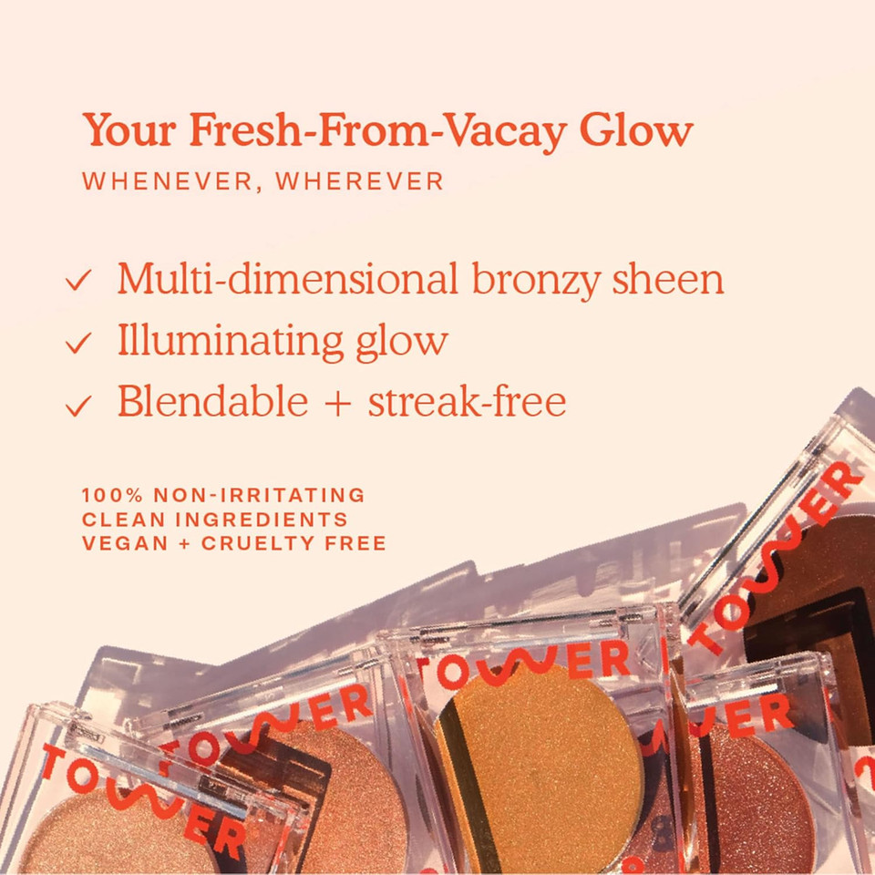 Tower 28 Beauty Bronzino Illuminating Cream Bronzer For Sensitive Skin  Moisturizing, Silicone-Free, Vegan And Cruelty-Free  Color Sun Coast, Light Bronze