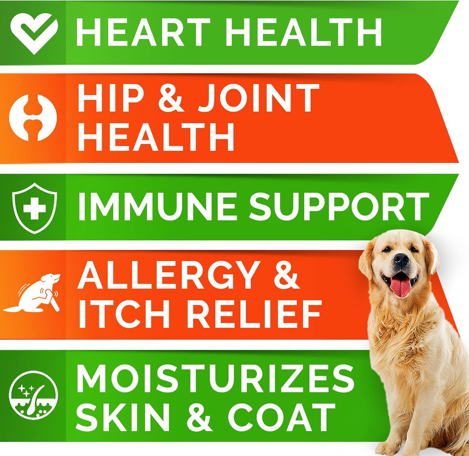 (Pack Of 3) Fish Oil Omega 3 Treats For Dogs - Allergy Relief - Joint Health - Itch Relief, Shedding - Skin And Coat Supplement - Alaskan Salmon Oil Chews - Omega 3 6 9 - Epa & Dha Fatty Acids