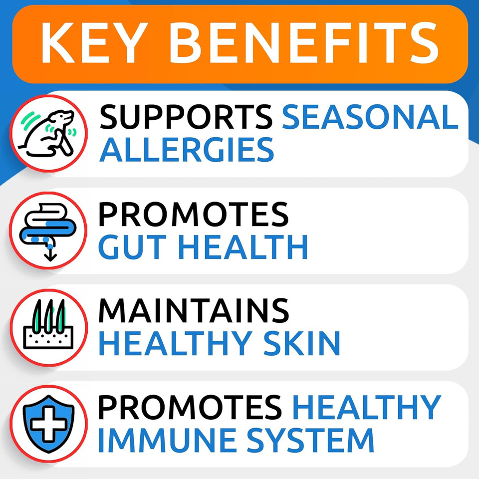Allergy Relief + Omega 3 Bundle - Anti-Itch & Hot Spots + Skin Allergy - Omega 3 + Pumpkin + Enzymes + Epa&Dha Fatty Acid - Immune Supplement + Joint Health - 240 Chews + 360 Chews - Made In Usa