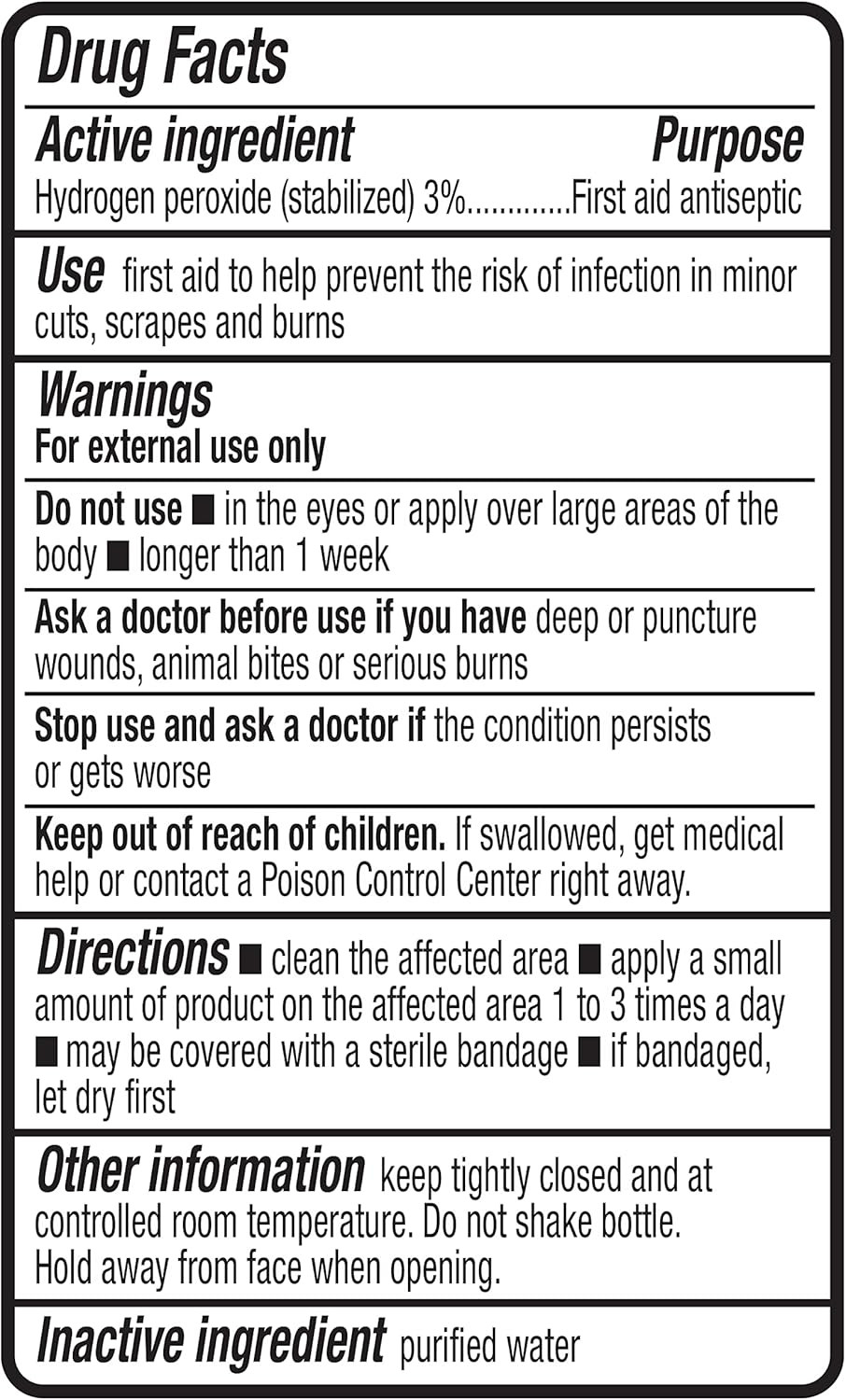 Amazon Basics Hydrogen Peroxide Topical Solution Usp, 16 Fl Oz (Pack Of 1), (Previously Solimo)