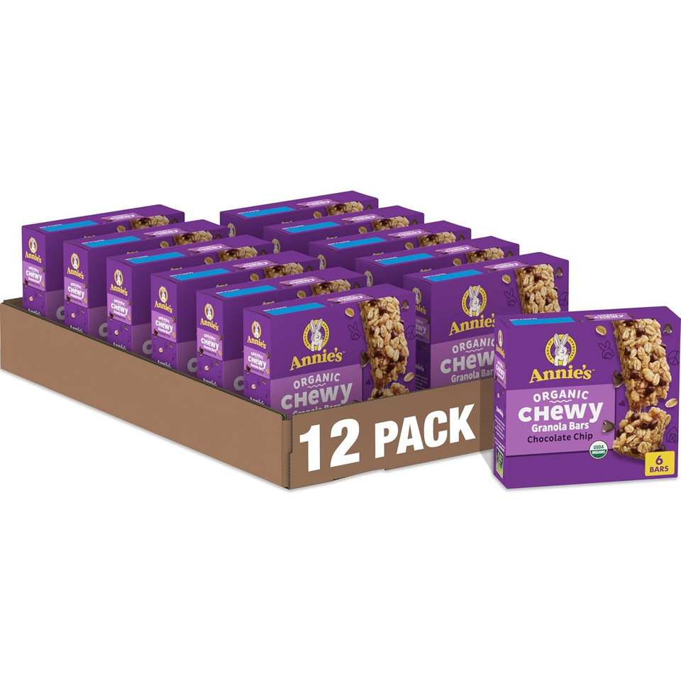 Annie'S Organic Chewy Granola Bars, Chocolate Chip, 6 Bars, 5.34 Oz