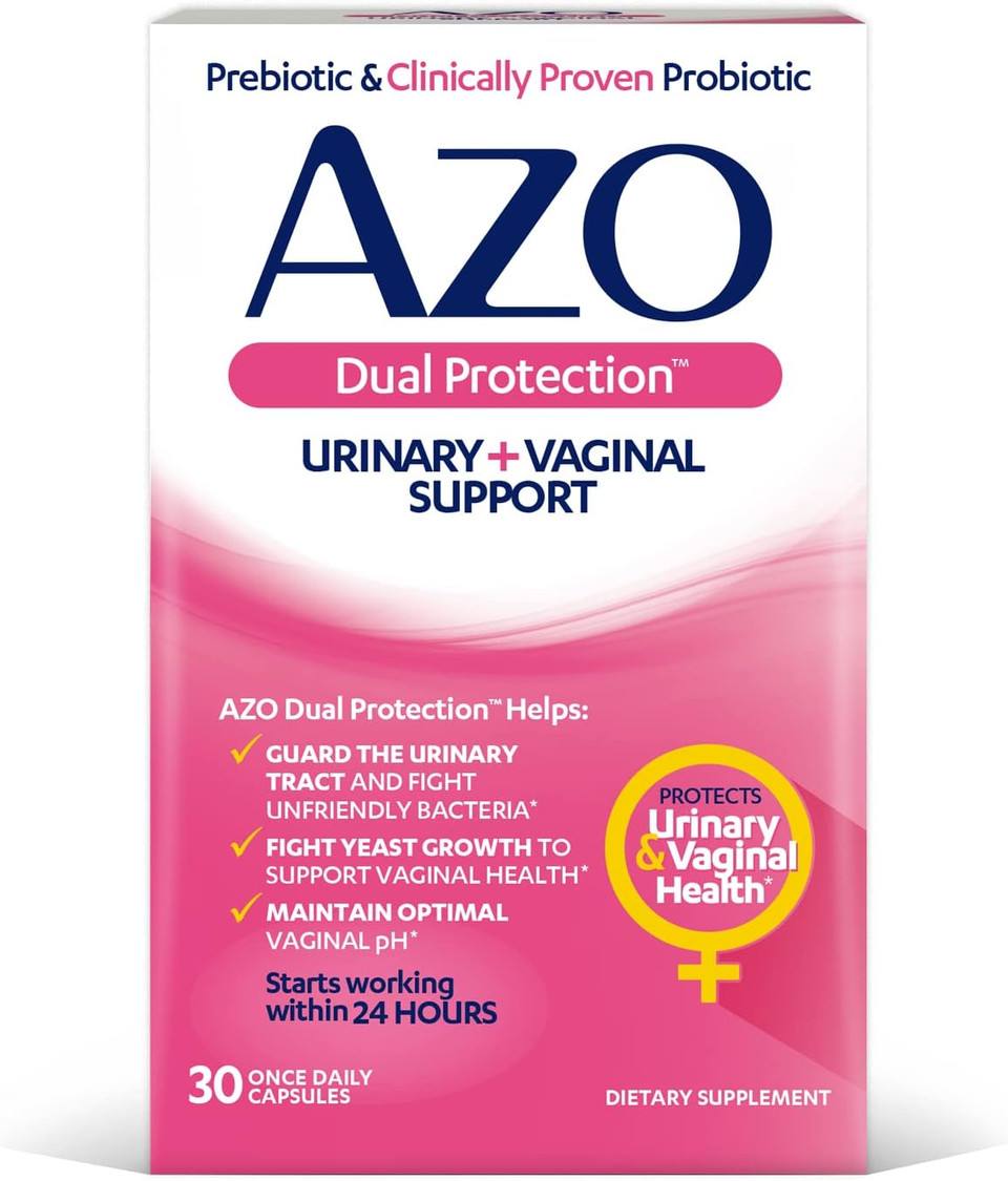 Azo Bladder Control With Go-Less Daily Supplement | Helps Reduce Occasional Urgency & Dual Protection | Urinary + Vaginal Support*| Prebiotic Plus Clinically Proven Women'S Probiotic