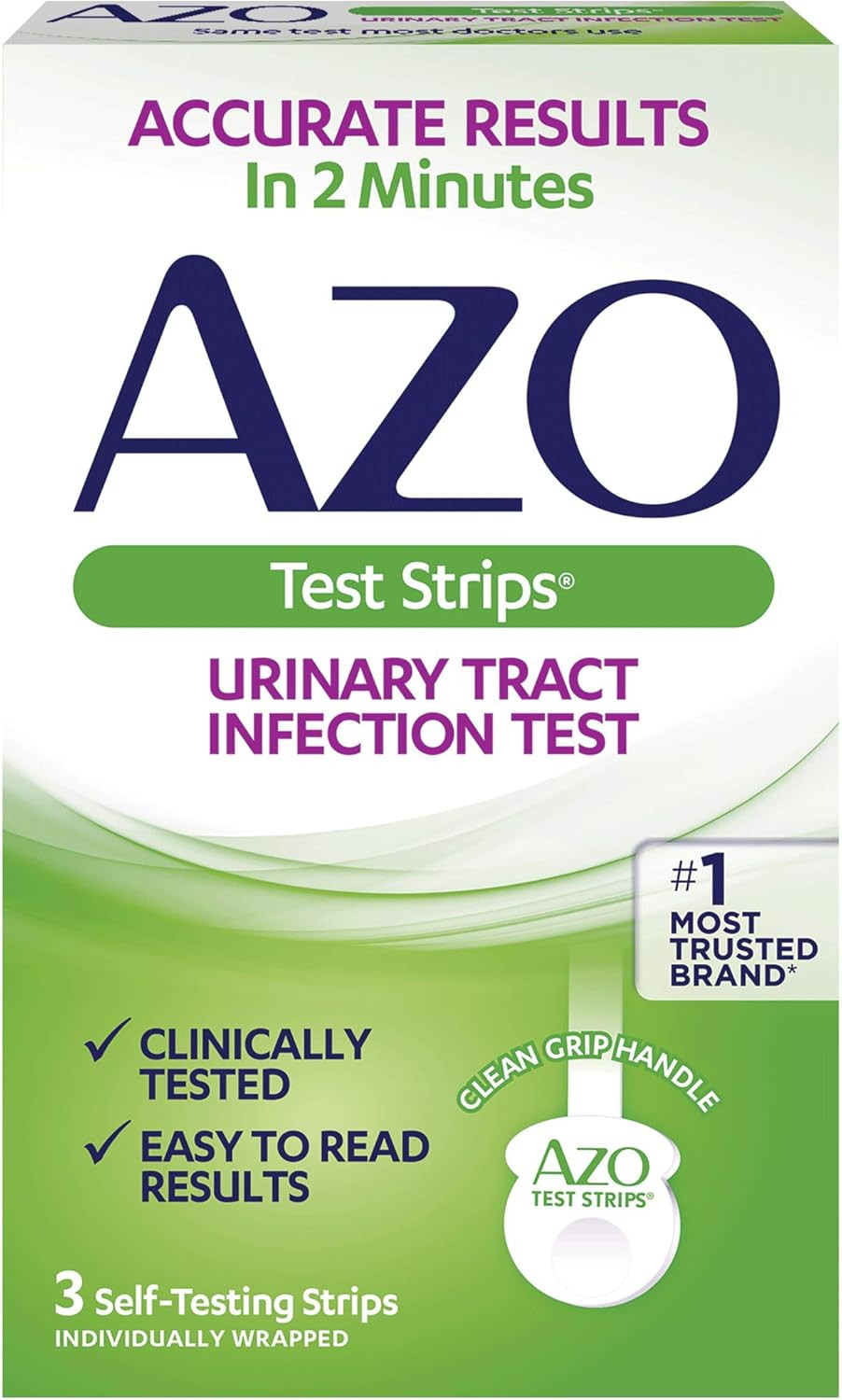 Azo Urinary Tract Health Gummies & Uti Test Strips, Helps Cleanse & Protect, Accurate Uti Results In 2 Minutes, 72 Gummies & 3 Count Strips