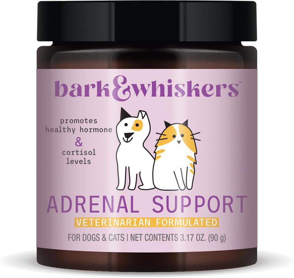 Bark & Whiskers Adrenal Support, For Dogs & Cats, 3.17 Oz. (90 G), 90 Scoops, Promotes Healthy Hormone And Cortisol Levels, Veterinarian Formulated, Non-Gmo, Dr. Mercola