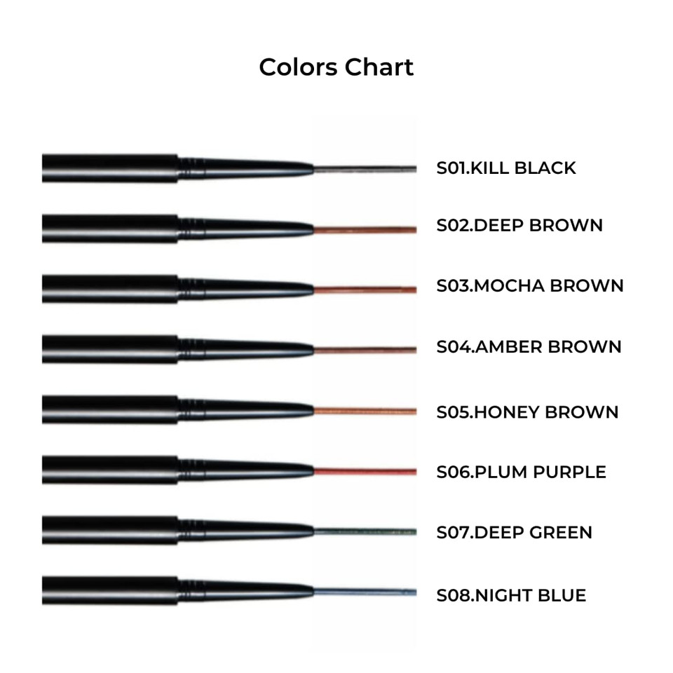 Im Unny Ultra Slim Eyeliner Pencil (S01.Kill Black), 1.5Mm Tip For Defined Liner, Waterproof, Oil Absorption, Superstay Korean Makeup Eye Liner Pencils01.Kill Black