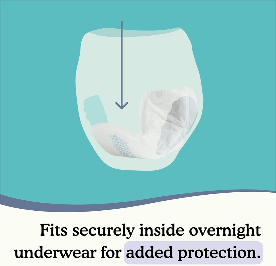 Because Overnight Incontinence Underwear & Booster Pad Bundle For Men & Women-Includes Underwear-White, Size Xl, 20 Count & Booster Pads, 20 Count- Absorbs Up To 10 Cups Of Liquid