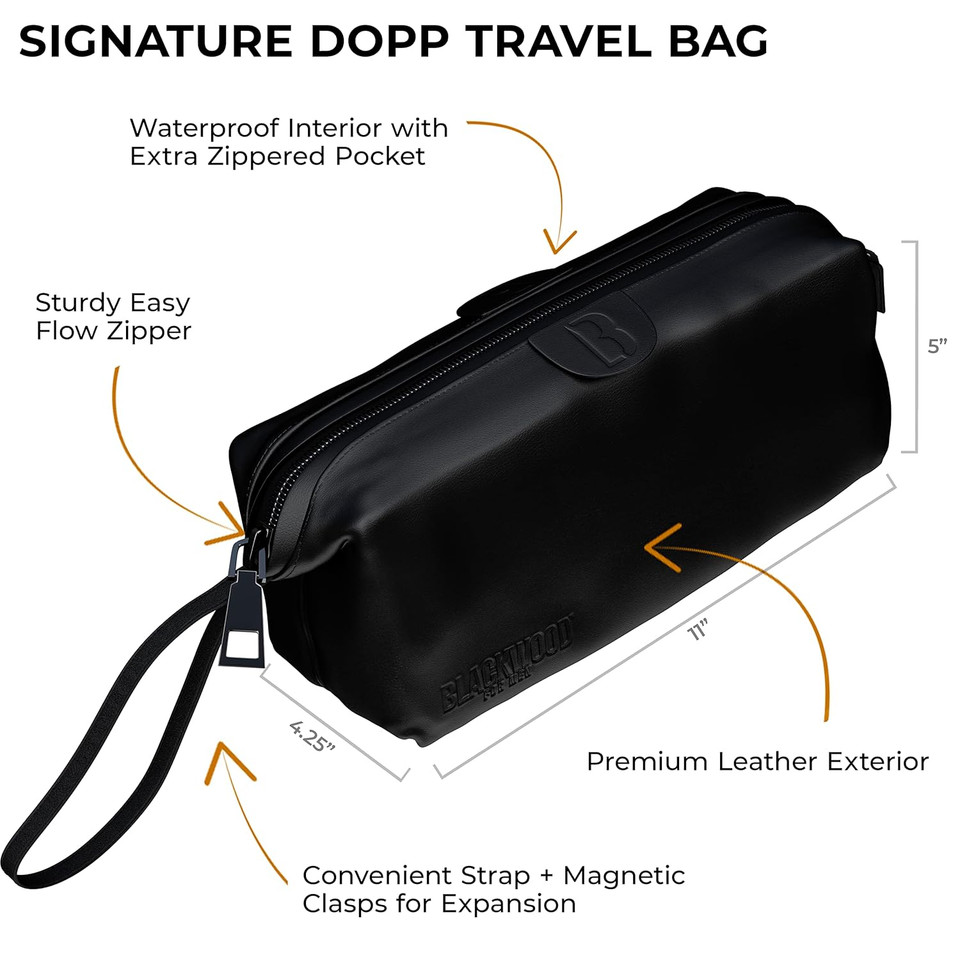 Blackwood For Men Dapper Dad Set Including Travel Bag, Active Man Shampoo, Active Man Conditioner, & Pure Moisture Body Wash - Natural Vegan Formula Blackwood For Men Dapper Dad Set Including Travel Bag, Active Man Shampoo, Active Man Conditioner, & Pure Moisture Body Wash - Natural Vegan Formula