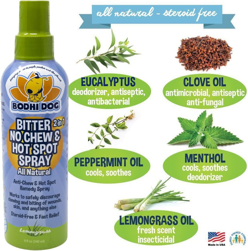 Bodhi Dog Bitter 2 In 1 No Chew & Hot Spot Spray 8Oz + Not Here Spray 8Oz Bundle