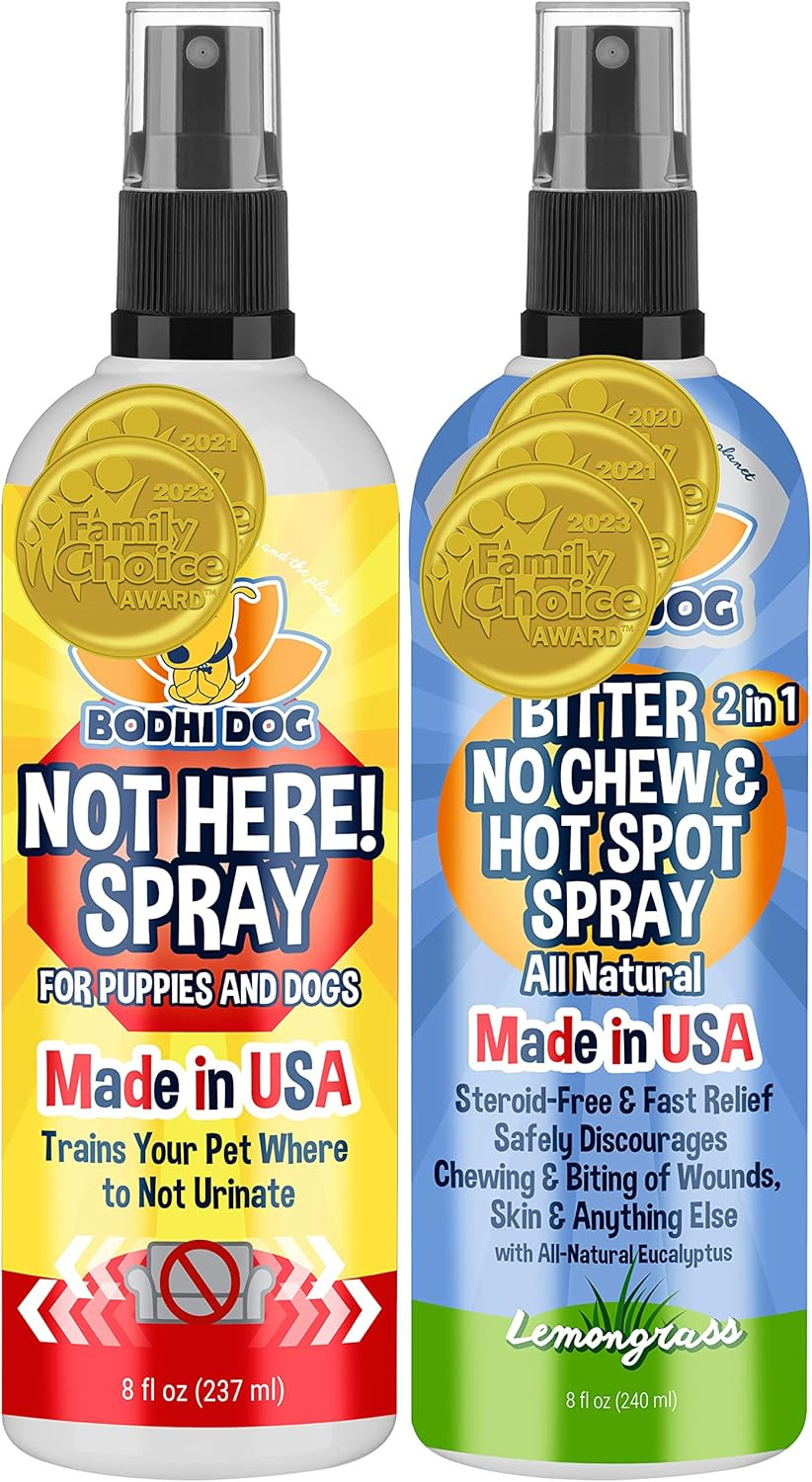 Bodhi Dog Bitter 2 In 1 No Chew & Hot Spot Spray 8Oz + Not Here Spray 8Oz Bundle