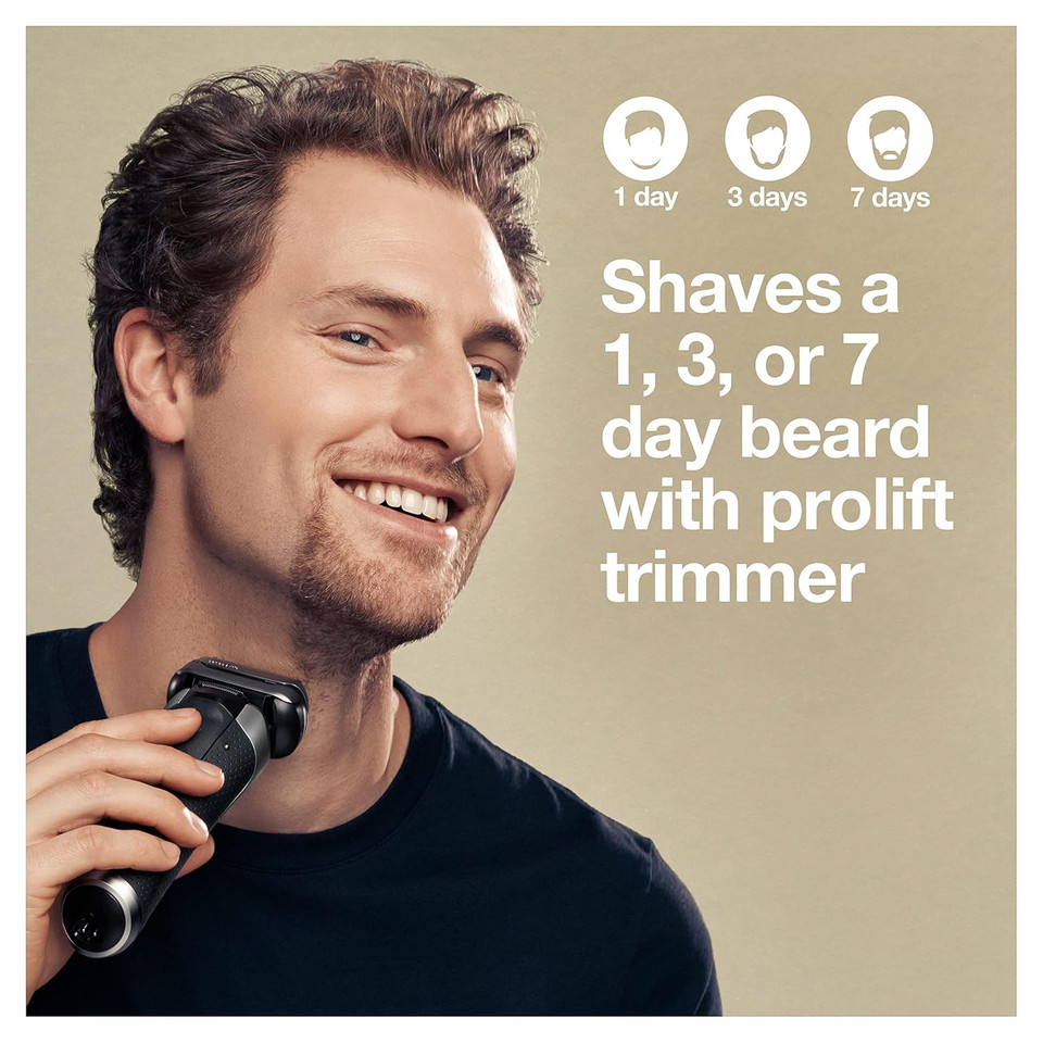 Braun Electric Razor For Men, Series 9 Pro 9465Cc Wet & Dry Electric Foil Shaver With Prolift Beard Trimmer, Cleaning & Charging Smartcare Center, Head Shavers For Bald Men, Noble Metal