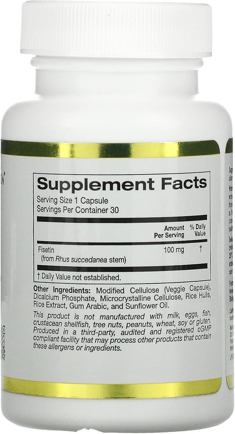 California Gold Nutrition Fisetin With Novusetin, 100 Mg, 30 Veggie Capsules