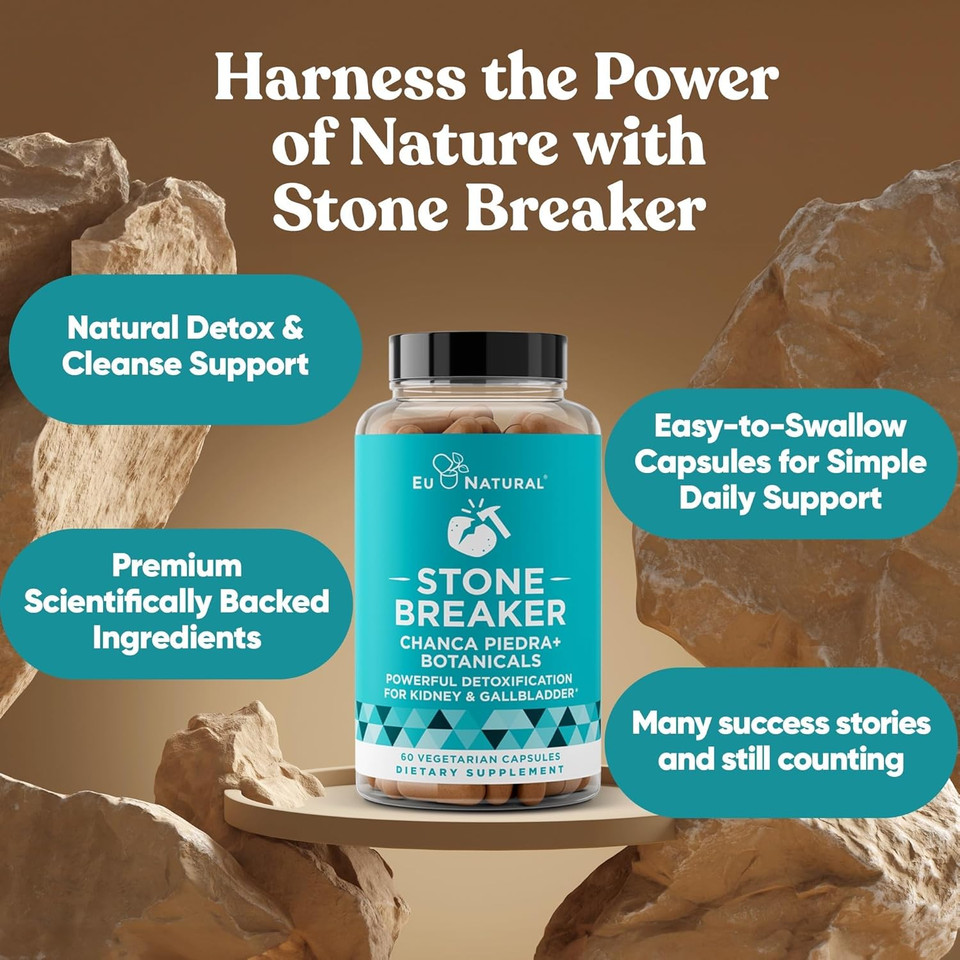 Chanca Piedra Stone Breaker  Natural Dissolver, Kidney Cleanse & Gallbladder Supplement  Detoxify Urinary Tract, Flush Impurities, Clear System  120 Vegan Soft Capsules