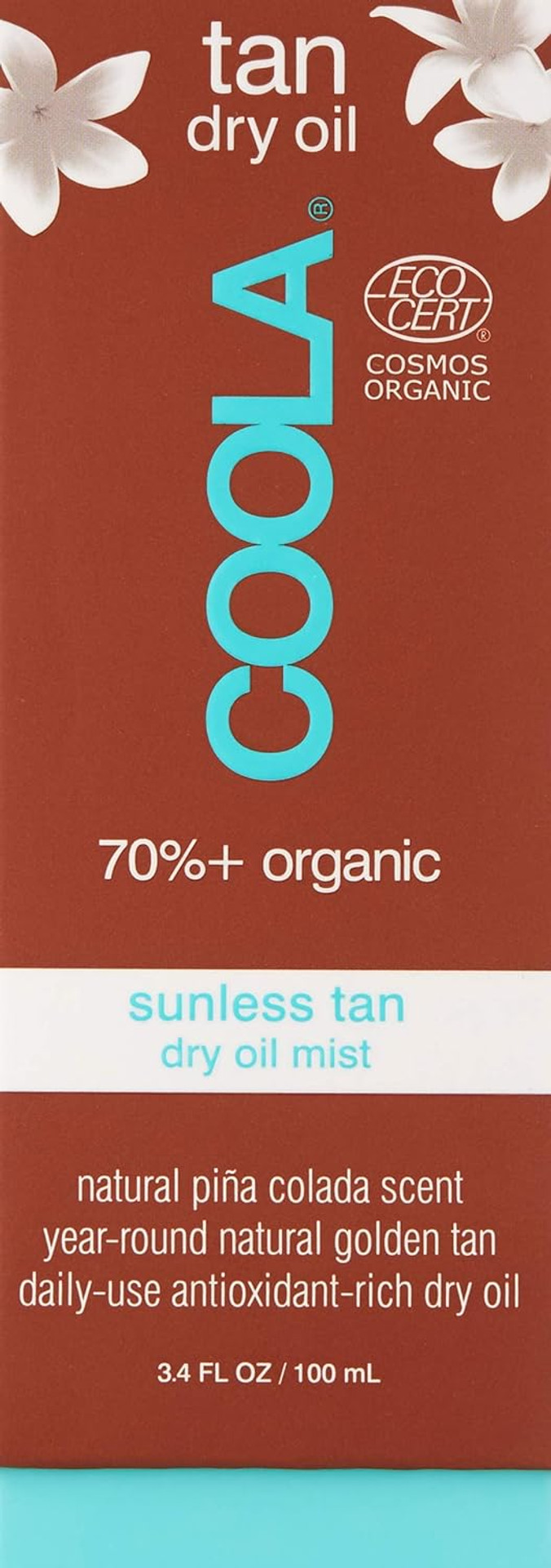 Coola Organic Sunless Self Tanner Dry Oil Mist, Dermatologist Tested Anti-Aging Skin Care, Vegan And Non-Gmo, Piã£Â±A Colada, 3.4 Fl Oz