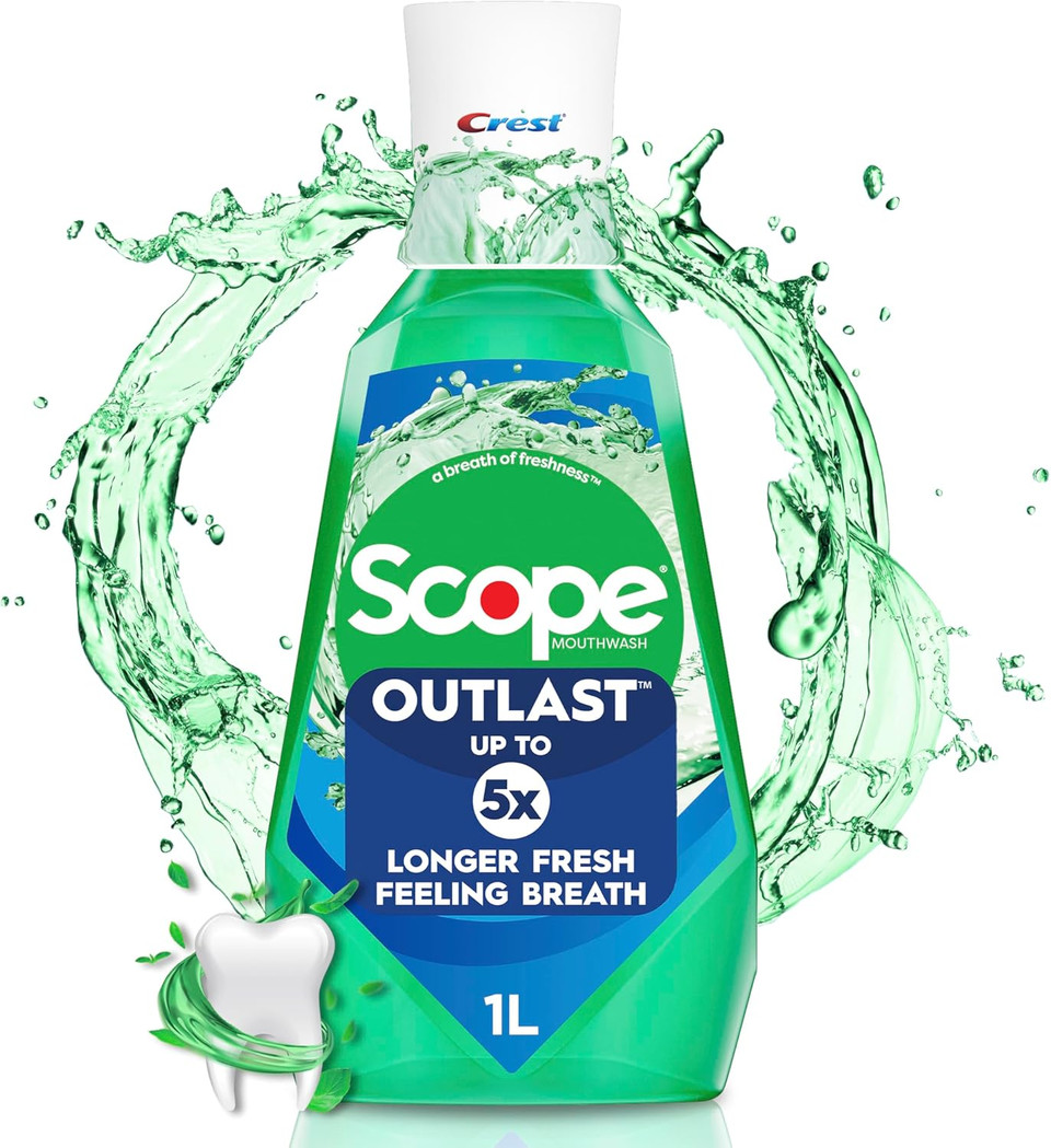 Crest Scope Outlast Mouthwash, Long Lasting Mint, 1 L