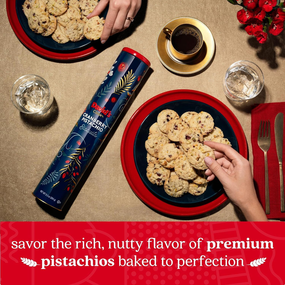 David'S Cookies Cranberry Pistachio Biscuits 1-Pack - Irresistible Crunch, Gourmet Snacks & Bakery Treats - Ideal Cookie For Snacking And Gifting - Delicious Delightful Food Gift For Kids And Adults For Any Occasions