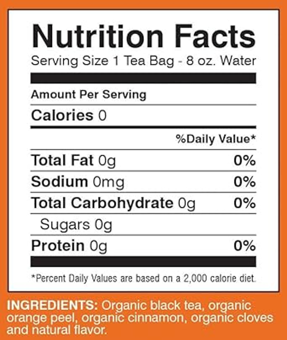 Davidson'S Organics, Orange Spice, 25-Count Tea Bags, Pack Of 6