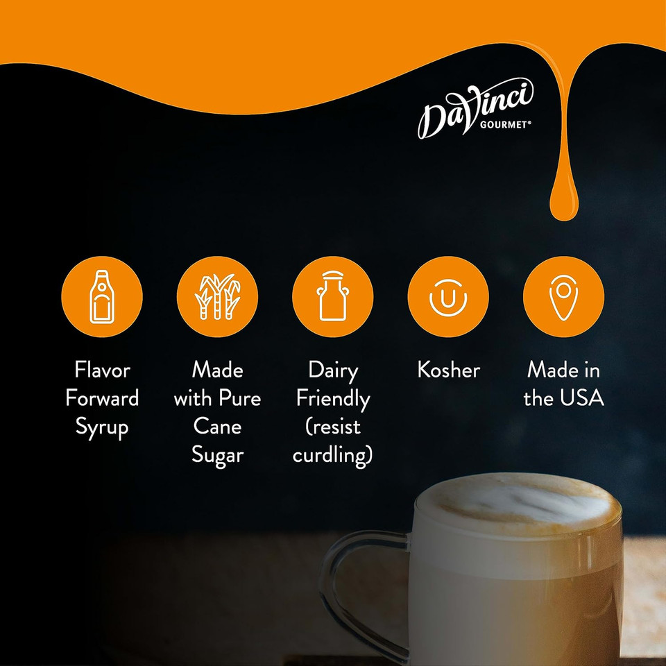 Davinci Gourmet Classic Orange Syrup, 25.4 Fluid Ounce (Pack Of 4)