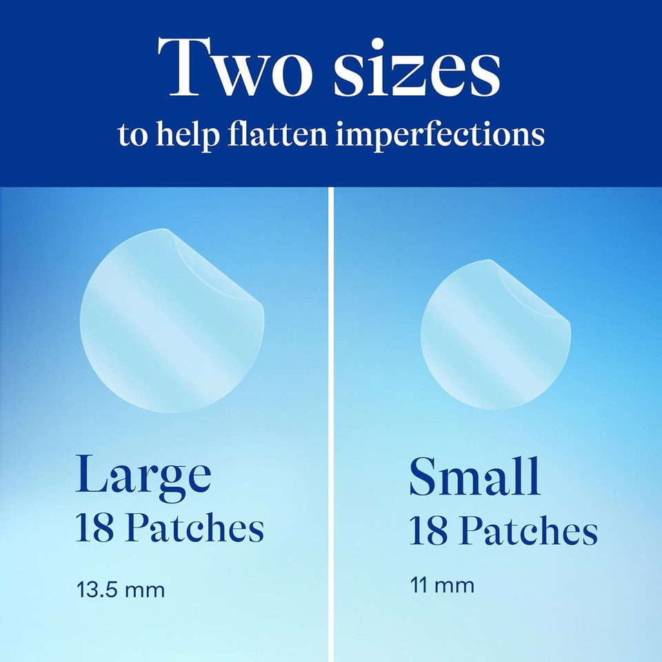 Differin 10% Benzoyl Peroxide Cleanser And Patch Set: 36 Power Patches, 18 Large And 18 Small Patches For Acne-Prone Skin And Acne Foaming Cleanser With 10% Bpo Acne Treatment