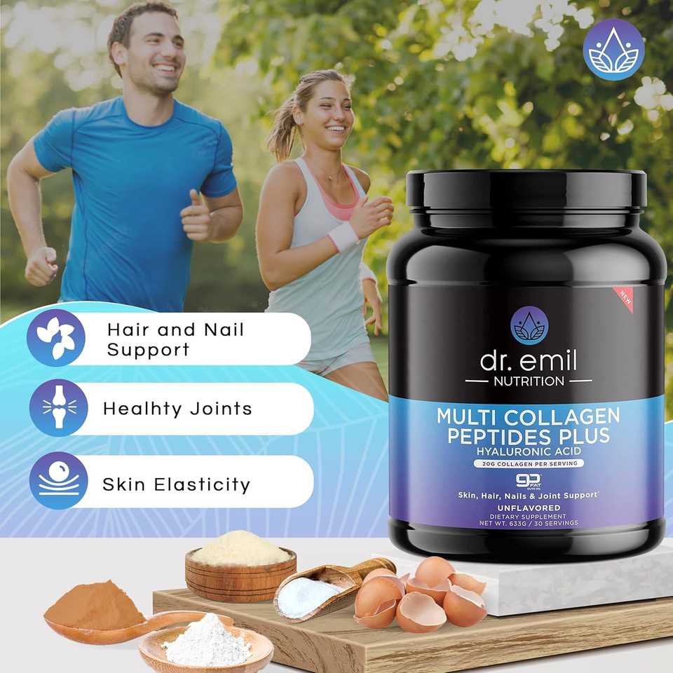 Dr. Emil Nutrition Complete Multi Collagen Bundle - Double The Collagen & Double The Hair, Skin & Nails Benefits - Collagen Peptide Pills & Collagen Powder Bundle (30 Servings)