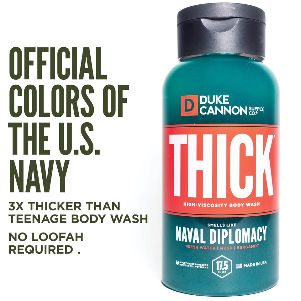 Duke Cannon Supply Co. Thick High-Viscosity Body Wash For Men - Smells Like Naval Supremacy, 17.5 Fl Oz