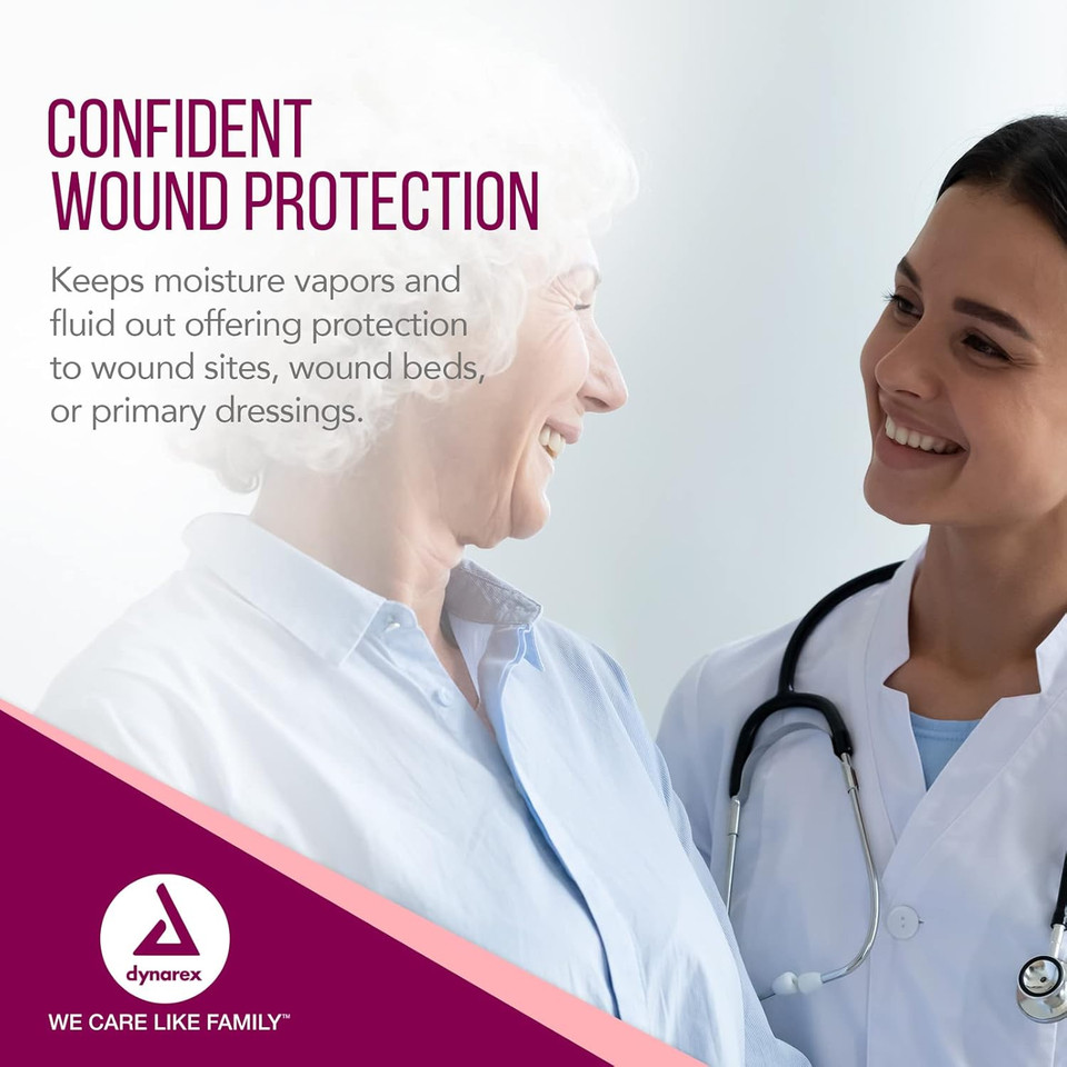Dynarex View Guard Transparent Film Dressing Rolls, Non-Sterile Transparent Film Dressing That Protects Minor Wounds And Easily Conforms To Body Contours, 10" X 11 Yds., 1 Box Of 12 Dressing Rolls