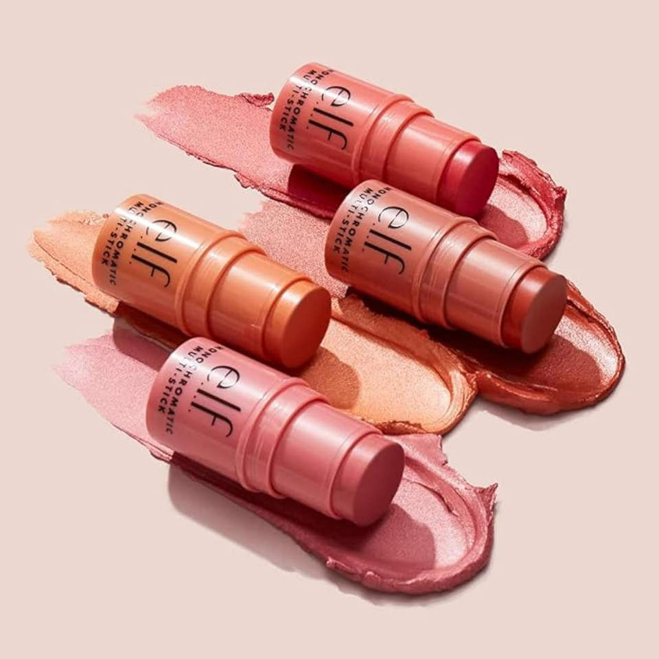e.l.f. Monochromatic Multi-Stick Trio, Set of 3, Includes Dazzling Peony, Sparkling Rose & Glistening Peach