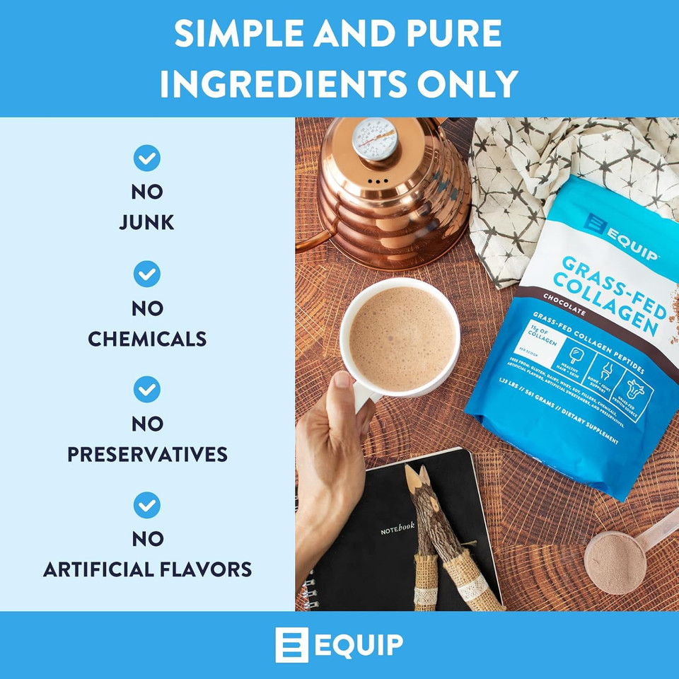 Equip Foods Collagen Powder Chocolate & Prime Protein Powder Vanilla