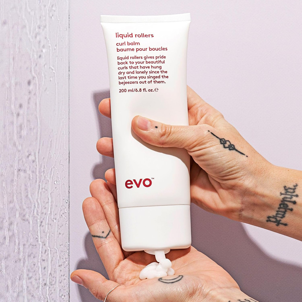 Evo Wavy Routine - Springsclean Shampoo, Baby Got Bounce Curl Treatment & Liquid Rollers - Enhances Natural Curls