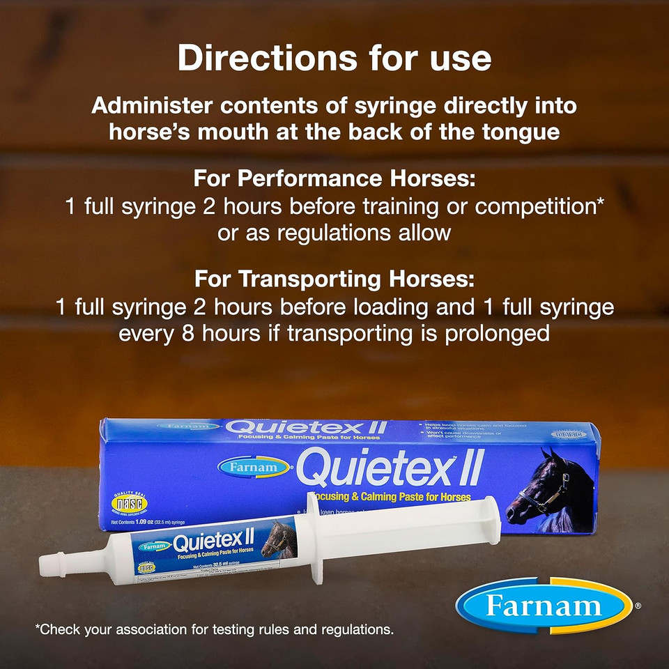Farnam Quietex Ii Horse Calming Supplement Pellets, Helps Manage Nervous Behavior And Keep Horses Calm & Composed In Stressful Situations, 1.625 Lbs, 26 Day Supply