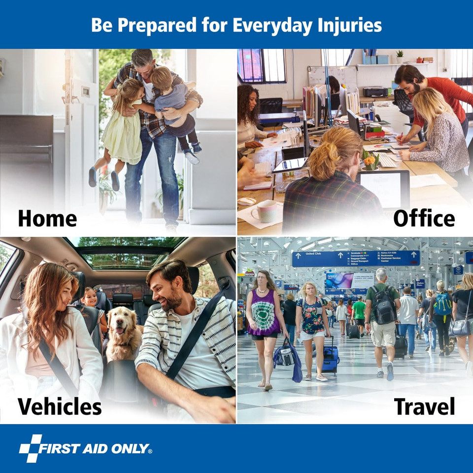 First Aid Only On-The-Go Emergency First Aid Kit For Home, Work, And Travel, 105 Pieces