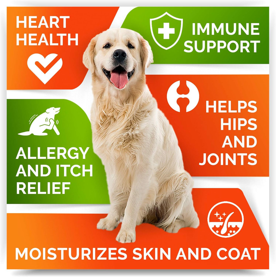 Fish Oil Omega 3 + Allergy Relief Bundle - Allergy And Itch Relief + Allergy Chews&Anti Itch Support Supplement - Epa&Dha Fatty Acids + Pumpkin - Shedding, Itchy Skin Relief - 360 Chews - Made In Usa
