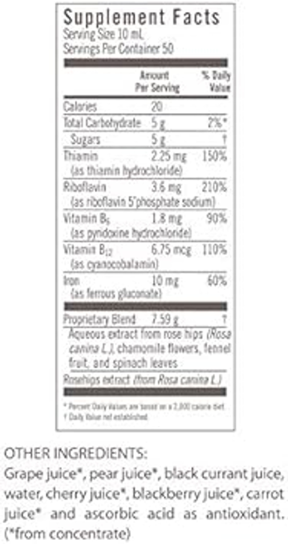 Floravital Liquid Iron Supplement + Herbs 17 Ounce Large - Vegan, Non Gmo & Gluten Free - Non Constipating, Yeast Free For Men & Women