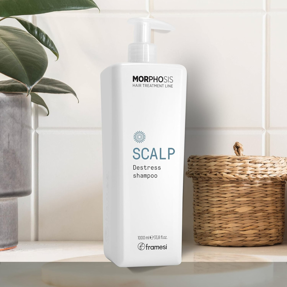 Framesi Morphosis Scalp Destress Shampoo 33.8 Fl Oz, Soothing Shampoo For Sensitive Scalps, Natural Ingredients And Ph Balanced