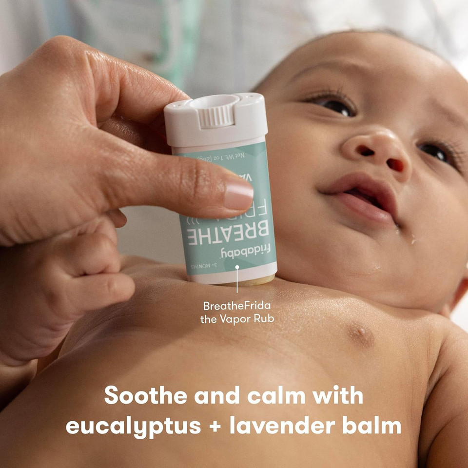 Frida Baby Breathe Easy Kit Sick Day Baby Essentials - Allergy Relief & Sick Day Set Includes Natural Vapor Wipes, Organic Vapor Rub + Organic Vapor Drops To Help Baby Breathe Easy