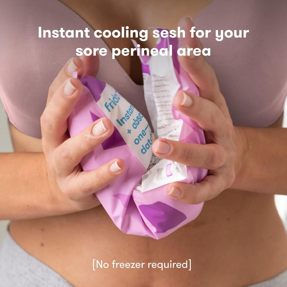 Frida Mom 2-In-1 Postpartum Absorbent Perineal Ice Maxi Pads + Disposable Underwear (Regular Boyshort) For Postpartum Care, Perineal Recovery And Cleansing After Birth