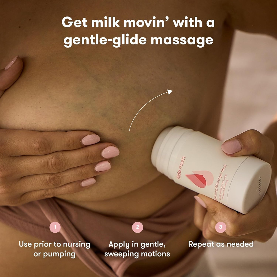 Frida Mom Milk Flowing Massage Stick For Breastfeeding And Nursing Moms, Infused With Chamomile + Aloe To Hydrate And Soothe Frida Mom Milk Flowing Massage Stick For Breastfeeding And Nursing Moms, Infused With Chamomile + Aloe To Hydrate And Soothe