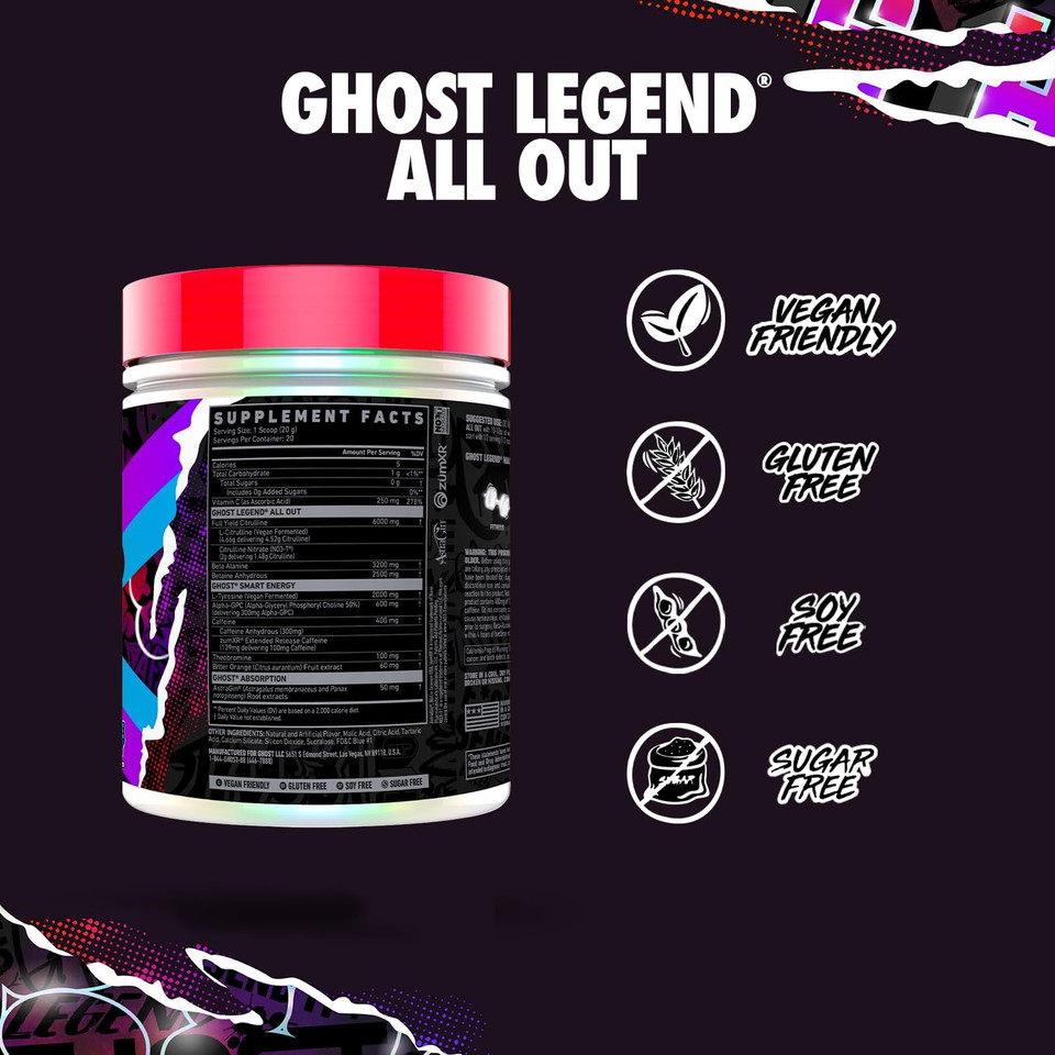 Ghost Bundles  Whey Protein Powder (Chips Ahoy!) & Legend All Out Pre-Workout (Blue Raspberry)
