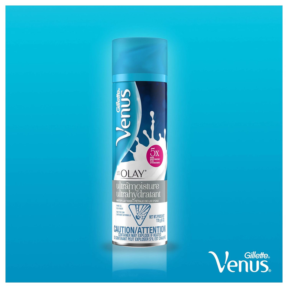 Gillette Venus With Olay Ultramoisture Women'S Shave Gel, Water Lily Kiss, 6 Ounce (Pack Of 6)