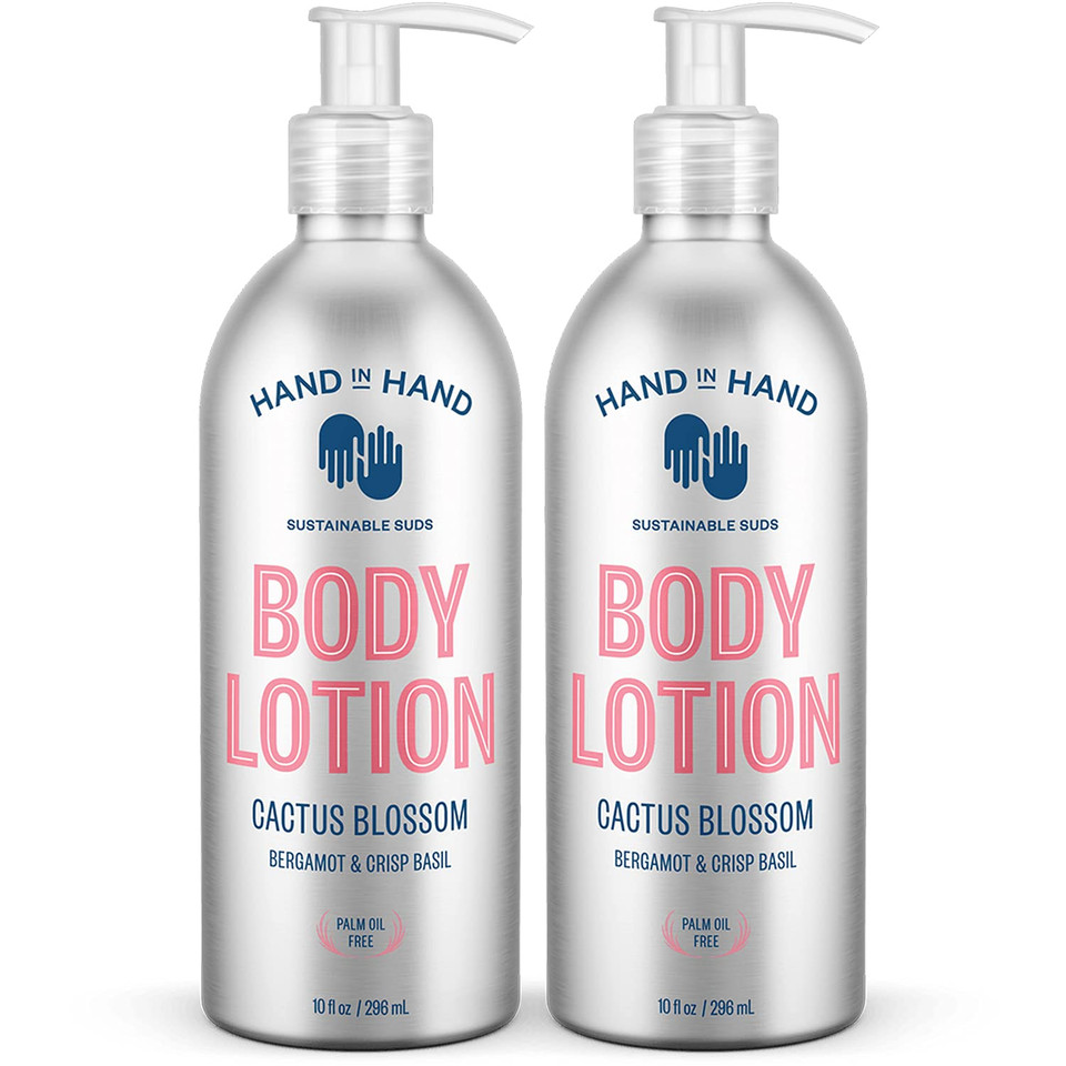 Hand In Hand Moisturizing Body Lotion, Dry Skin Lotion With Shea Butter, 10 Fl Oz, Bergamot & Crisp Basil, Cactus Blossom Scent, 2 Pack