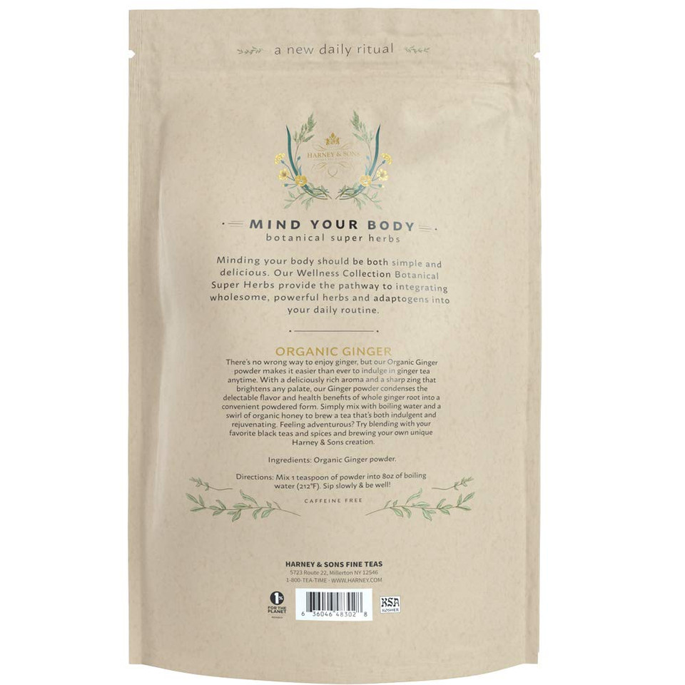 Harney & Sons Organic Ginger Powder, Wellness Collection, 10 Oz Bag