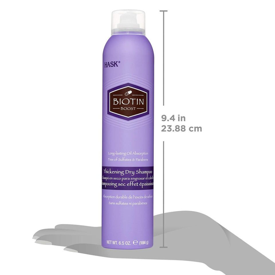 Hask Biotin Thickening Dry Shampoo Kits For All Hair Types, Aluminum Free, No Sulfates, Parabens, Phthalates, Gluten Or Artificial Colors (6.5Oz-Qty2)