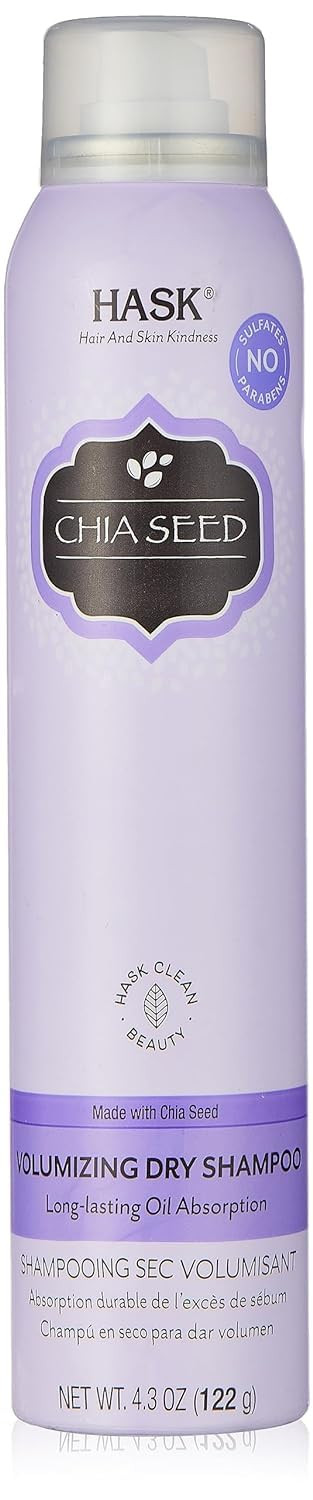Hask Chia Seed Volumizing Dry Shampoo Kits For All Hair Types, Aluminum Free, No Sulfates, Parabens, Phthalates, Gluten Or Artificial Colors 4.3Oz