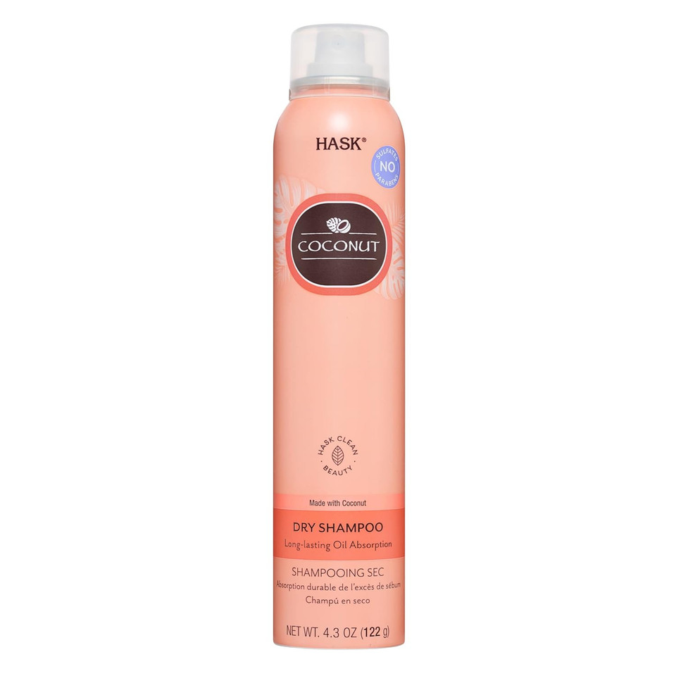 Hask Coconut Nourishing Dry Shampoo For All Hair Types, Aluminum Free, No Sulfates, Parabens, Phthalates, Gluten Or Artificial Colors - 4.3Oz