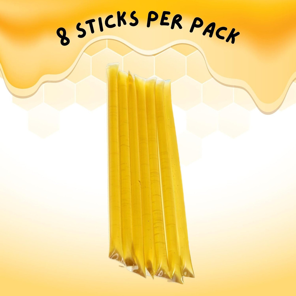 Honey Sticks - Peach Flavor (8 Sticks) - All-Natural Sweet Honey Treat - Made With Orange Blossom Honey - Sugar Gliders, Marmosets, Parrots, Canaries, Finches, Parakeets, Cockatiels, & Other Birdsã¢Â