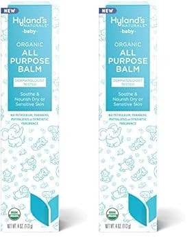 Hylandã¢ÂS Baby Organic All Purpose Balm, Soothe & Nourish Dry Or Sensitive Skin, With Organic Almond & Coconut Oil, Shea Butter, & Calendula, Safe & Gentle, Dermatologist Tested, 4 Oz