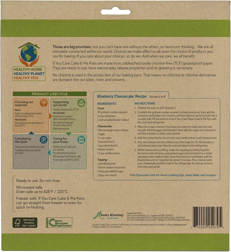 If You Care Fsc Certified Paper Cake And Pie Baking Pans, 4-Count