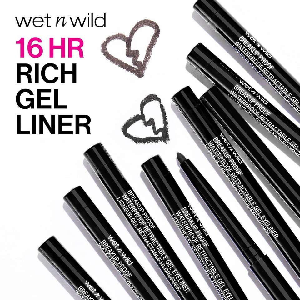 Wet N Wild Breakup Proof Waterproof Retractable Gel Eyeliner Charcoalcharcoal0.008 Ounce (Pack Of 1)