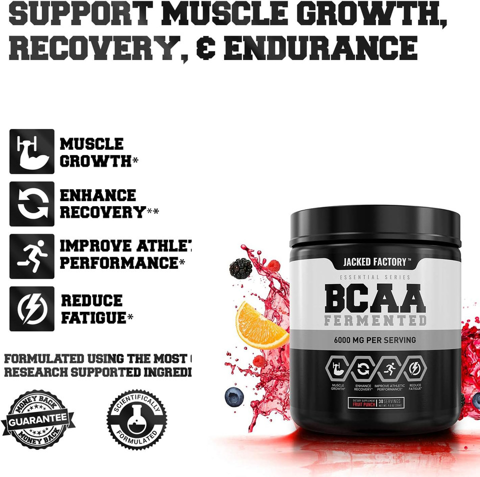 Jacked Factory Nitrosurge Shred Thermogenic Pre-Workout In Black Cherry & Bcaa In Fruit Punch For Body Recomposition, Muscle Building And Recovery