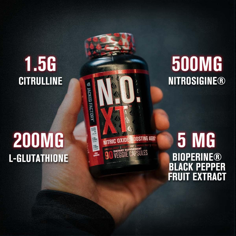 Jacked Factory Nitrosurge Shred Thermogenic Pre-Workout In Fruit Punch & N.O. Xt Nitric Oxide Booster For Men & Women