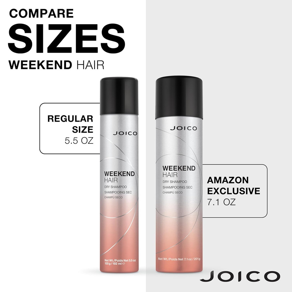 Joico Weekend Hair Dry Shampoo | For Most Hair Types | Absorbs Excess Oil | Adds Light Volume & Texture | Color Protection